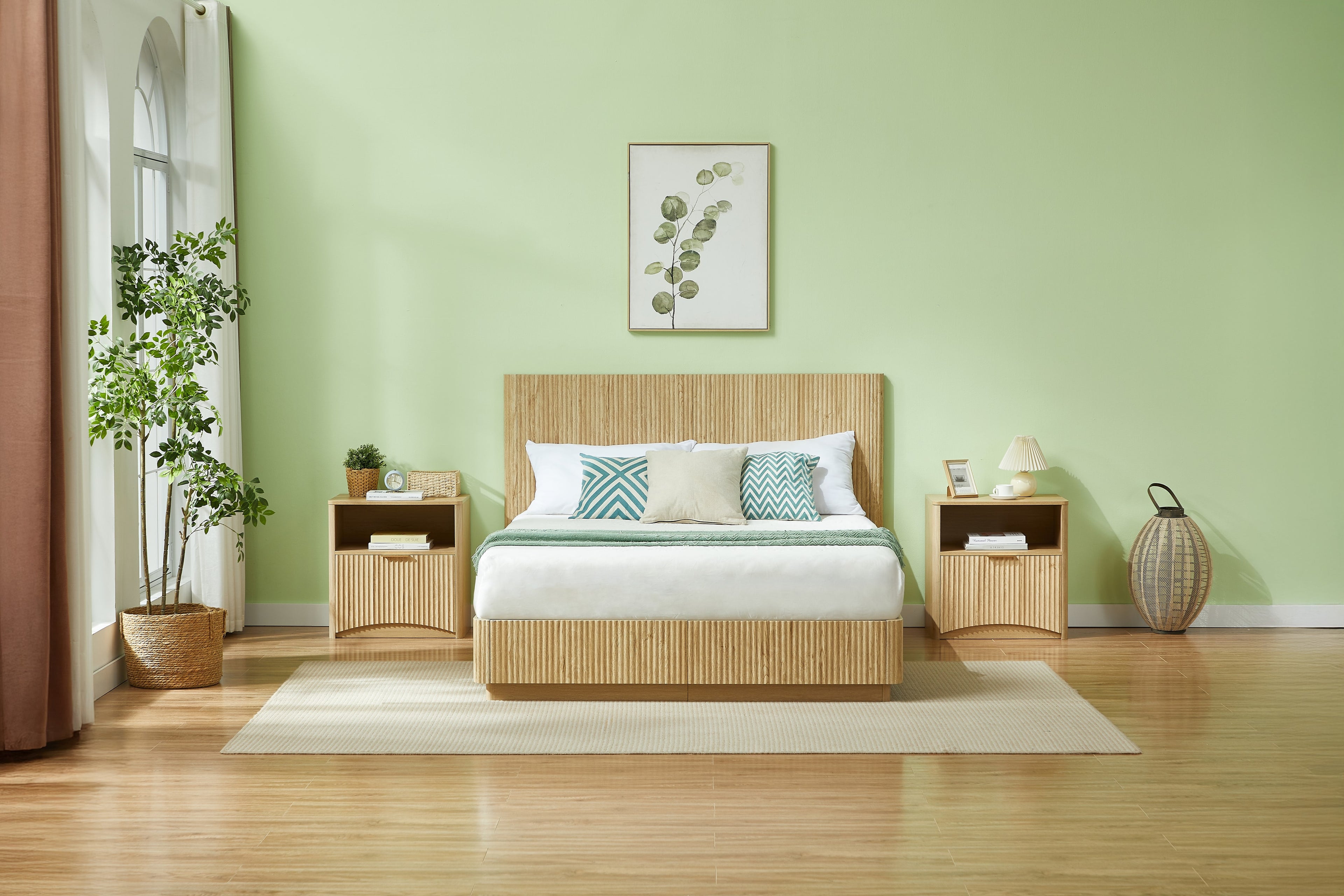 [variant:W5078P443398] Set of 2 Fluted Nightstands with Gold Handles image 3
