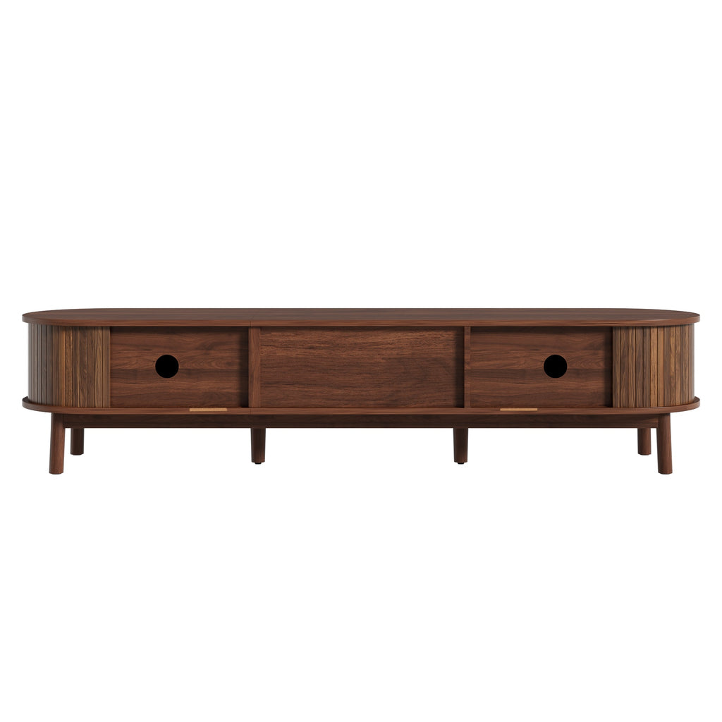 [variant:N875P452044N] Walnut TV Stand with Sliding Doors – 67-Inch image 22