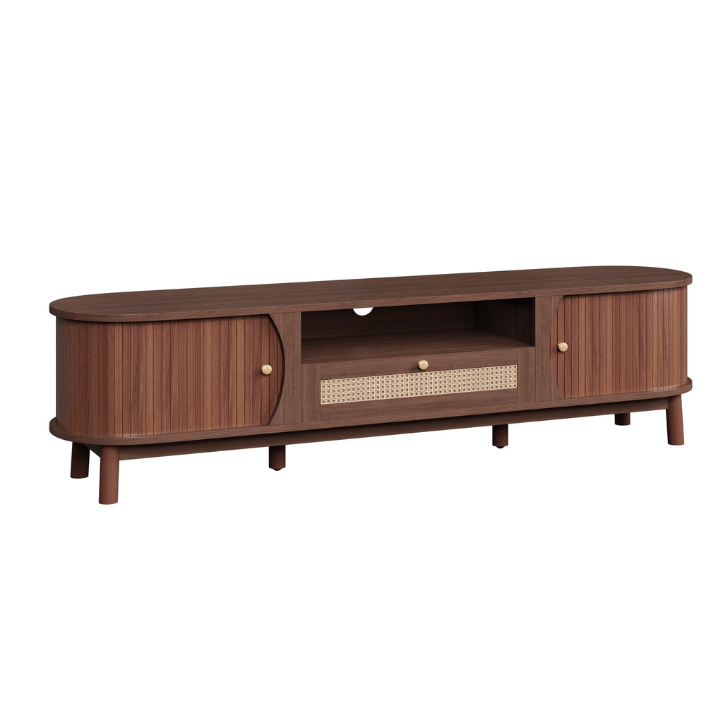 [variant:N875P278398N] Rattan TV Stand with Sliding Door – 65-Inch image 20