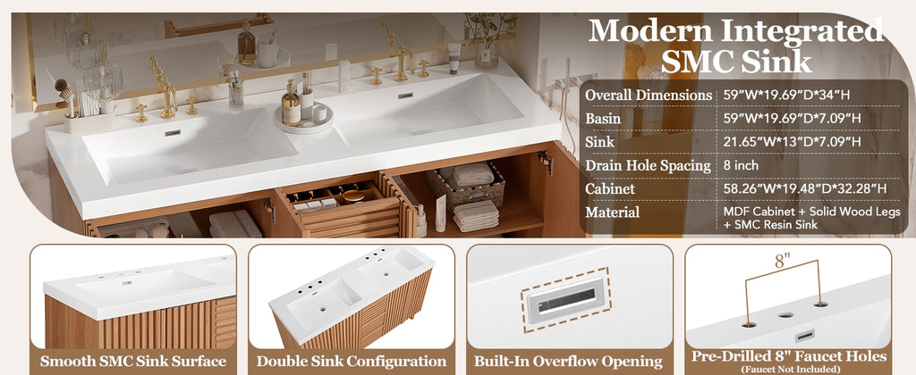 [variant:N729P000037N] Double-Sink Bathroom Vanity with Storage – 59.3-Inch image 5