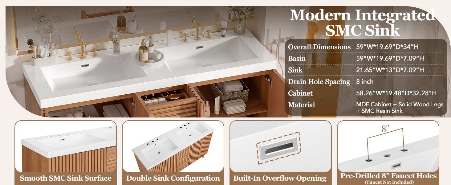 [variant:N729P000037N] Double-Sink Bathroom Vanity with Storage – 59.3-Inch image 5